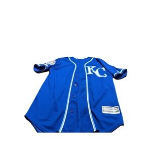 Majestic Mens Blue Cool Base Kansas City Royals Baseball Jersey! Small
